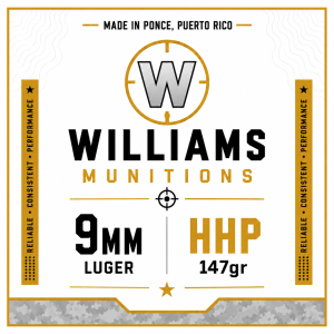 WILLIAMS MUNITIONS 9MM 147GR HHP