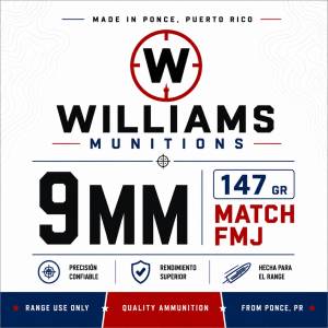 WILLIAMS MUNITIONS 9MM 147GR MATCH