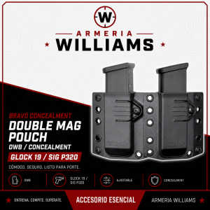 Bravo Concealment Double Magazine Pouch for GLK 19/P320 LARGE BLACK